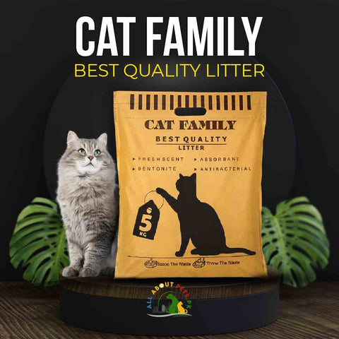 Image of Cat Family Litter best Quality 5kg - Odor-Eliminating Bentonite Formula for a Fresh and Hygienic Cat Environment