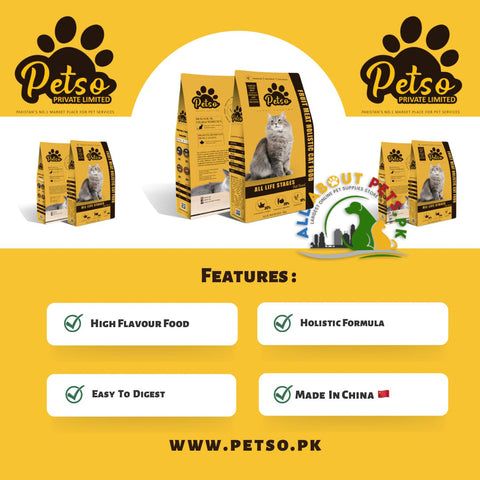 Image of Petso 5kg Cat Food – complete and balanced nutrition with protein, omegas, and vitamins