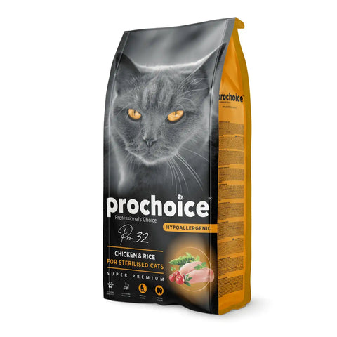 Image of Prochoice Pro32 Hypoallergenic Sterilised Adult Cat Food – balanced diet for sensitive and sterilised cats