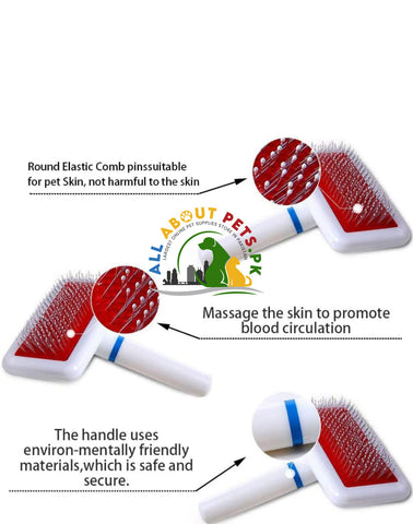 Image of White Grooming Brush for Cats and Dogs – pet grooming brush in Pakistan for shedding control and healthy coats