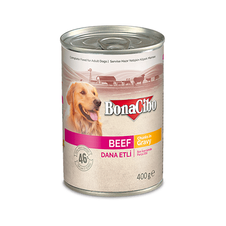Image of Bonacibo Canned Dog Food Beef Gravy 400g