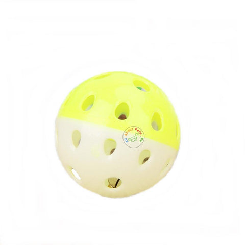 Image of Cat Toy Ball With Bell Interactive Toy yellow at white color available at allaboutpets.pk in Pakistan