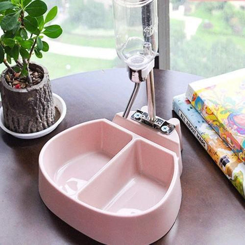 Image of Pet Dual-Purpose Automatic Hanging Water Feeder Drinking Fountain Water Dispenser Feeding Integrated Rack Pet Cat Dog Supplies available at allaboutpets.pk in Pakistan