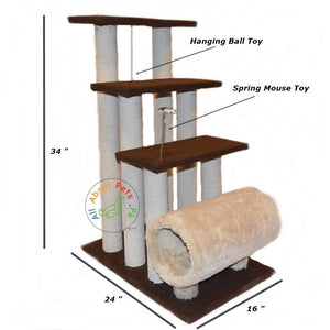 Cat Scratch Post 3 Top & Round Base With Toy & Ball available at allaboutpets.pk in Pakistan