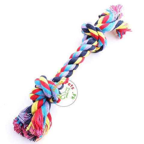 Image of Dog Rope Toy Double Knot, puppy chew toy Multi-color available in Pakistan at allaboutpets.pk