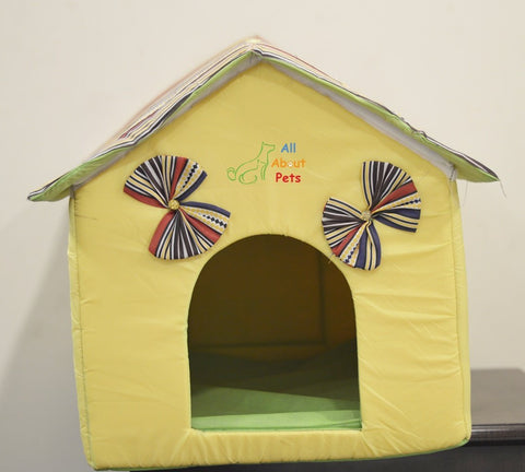 Image of Beautiful Soft Cat House With Bow
