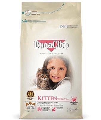 Image of BONACIBO Kitten Chicken & Rice With Anchovy 1.5 kg available at allaboutpets.pk