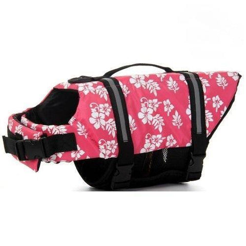 Image of Dog Life Jacket for Dog Safety Vest Dog Jacket Dog Preservers Saver Pink color with Flowers large size available at allaboutpets.pk in pakistan
