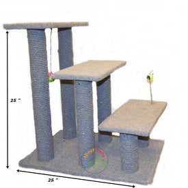 Cat Scratch Post Tree 3 Level With Spring Toy & Ball available in Pakistan at allaboutpets.pk