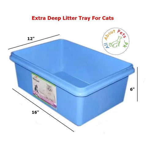 Image of Cat Litter Tray Extra Deep blue color available in Pakistan at allaboutpets.pk