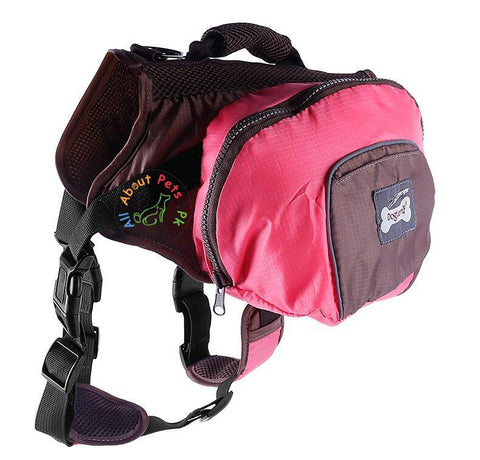 Image of Dog Bag Pack pink color For Small & Medium Sized Dogs available at allaboutpets.pk in Pakistan