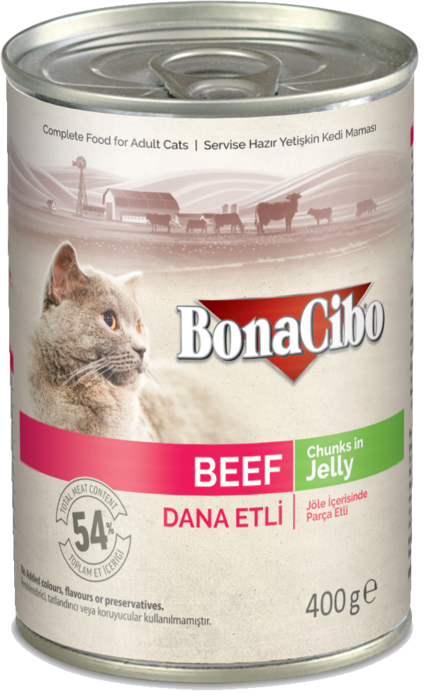 BONACIBO Canned Cat Food Beef 400g