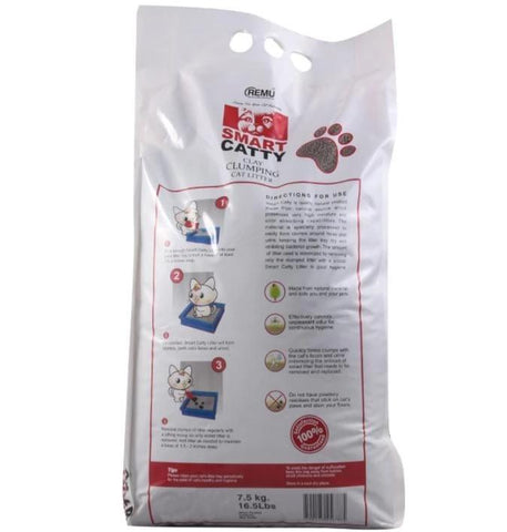 Image of Remu Smart Catty Clumping Cat Litter 7.5 KG, Extra Absorption, Odor Control, Improved Clumping, Dust Free available at allaboutpets.pk in pakistan.