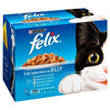 Cat jelly food, cat wet food Felix Fish Selection in Jelly Pouch 12 x 100g with saithe & sardine, salmon & tuna, shrimp & plaice, tuna & cod available at allaboutpets.pk in pakistan