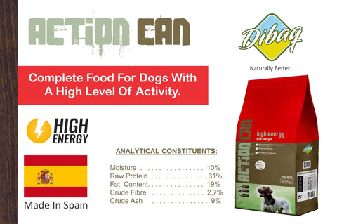 Image of Dibaq Action Can High Energy Dog Food 20 Kg, dog food available at allaboutpets.pk in pakistan.