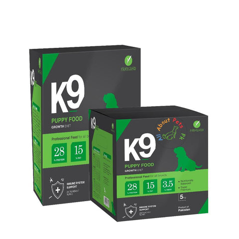 Image of K9 puppy food 1kg, maxi starter, puppy starter Food, German shepherd food, rottweiler food, shihtzu food, pug dog food, Labrador dog food  available at allaboutpets.pk  in Pakistan.