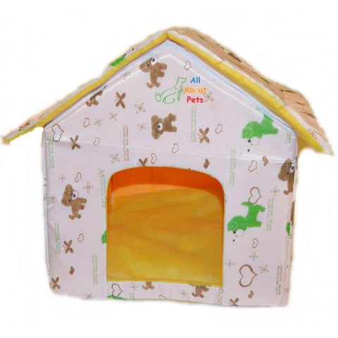 Image of Beautiful Soft Cat House With Bears & Hearts, soft cat bed available at allaboutpets.pk in pakistan.