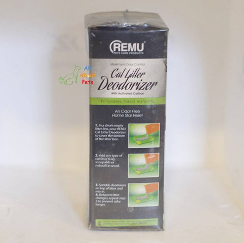 Image of Remu Cat Litter Deodorizer, Activated carbon eliminates odors, prevents urine clumps from sticking to litter available at allaboutpets.pk in pakistan.