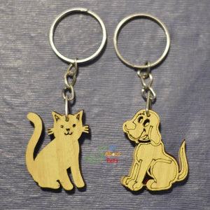 Key Chain Wooden Carved cat shape and dog shape available at allaboutpets.pk in pakistan.
