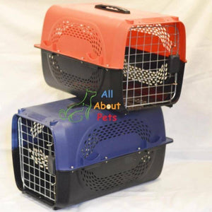 Jet Box Paw Print red for Cats & Dogs, pet carry box blue , pet travel box available at allaboutpets.pk in pakistan.