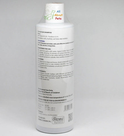 Image of Remu Ecotik Tick & Fleas Shampoo for Dogs, Cats & Horses, Persian cat shampoo available at allaboutpets.pk in pakistan.