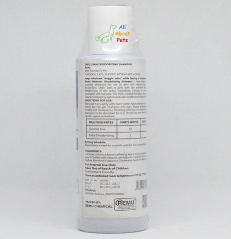 Image of Remu Triclo Deodorizer Shampoo For Cats, Persian cat shampoo available online at allaboutpets.pk in pakistan.