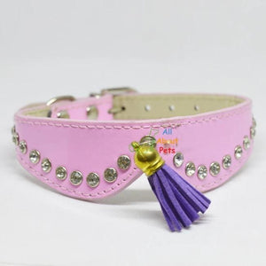 Stylish Pets collars with studded crystals and tassels for cats and small dogs pink color. available at allaboutpets.pk in pakistan