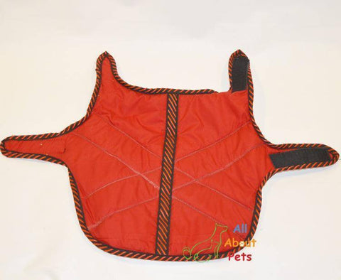 Image of Cat Coat Water Proof Wind Breaker, red color with soft warm padding available at allaboutpets.pk