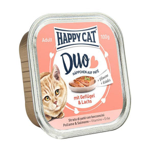 Happy Cat Duo Menu - Poultry & Salmon 100g available online at allaboutpets.pk in Pakistan