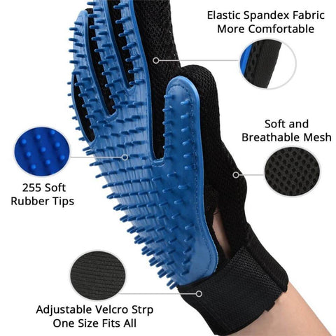 Image of Pet Grooming Glove Blue, cat grooming glove, dog grooming glove available at allaboutpets.pk in pakistan.