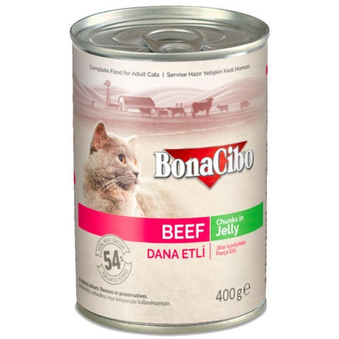 Image of BONACIBO Canned Cat Food Beef 400g available at allaboutpets.pk