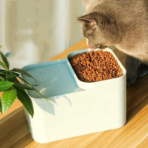 Image of 2 in 1 Two Function Bowl Drinking and Feeding Pet Automatic Water Feeder Fresh Water Fountain Water Dispenser for Dog Cat 1.8L available at allaboutpets.pk in Pakistan