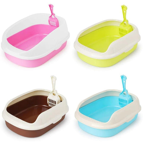 Image of Cat Litter Tray with Scoop and side walls available in pakistan at allaboutpets.pk 
