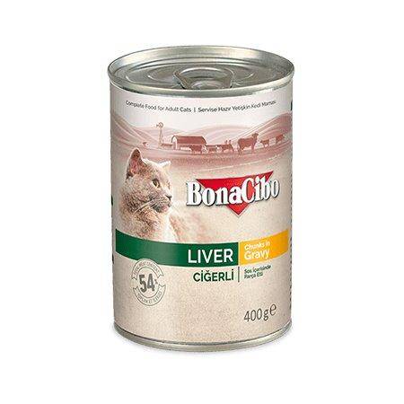 Image of BONACIBO Canned Cat Food Liver 400g available at allaboutpets.pk