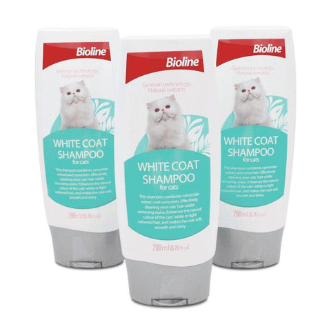 Image of Bioline White Coat persian cat shampoo 200ml available at allaboutpets.pk