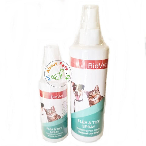 Image of Biovet Flea & Tick Spray 100ml and 300ml available at allaboutpets.pk in Pakistan