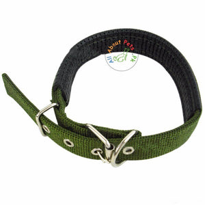 Dog Collar Soft Nylon Padded Adjustable Collars army green color available in Pakistan at allaboutpets.pk