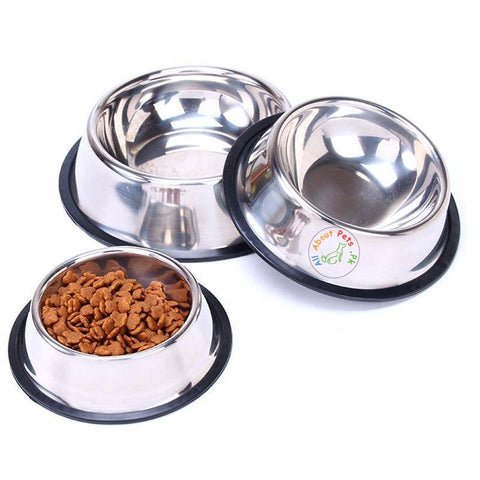 Image of Feeding Bowl Stainless Steel for Dogs & Cats, anti slip rust free dog feeding bowl available at allaboutpets.pk in pakistan.