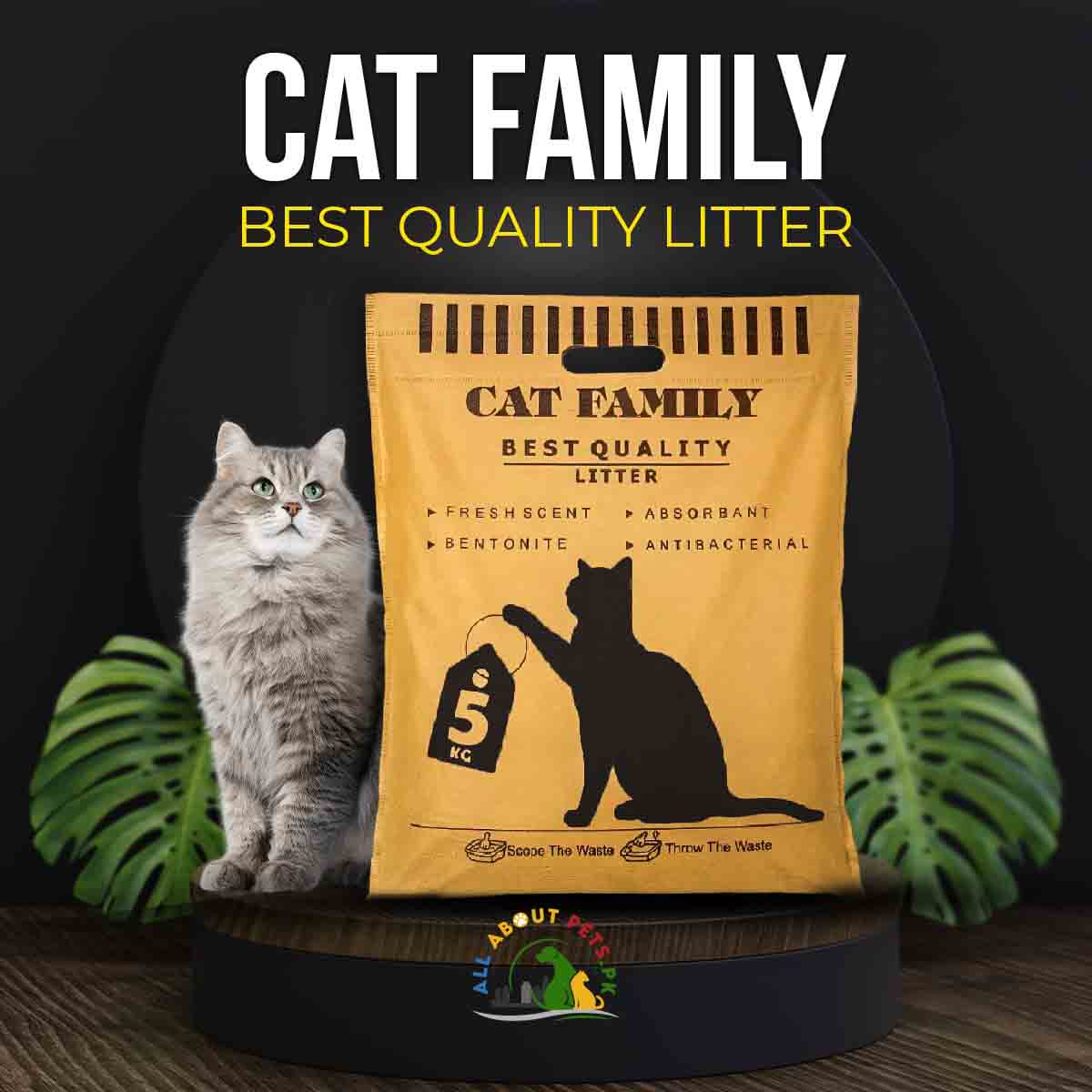 Cat Family Litter Best Quality 5kg – bentonite odor-eliminating cat litter for hygiene and freshness