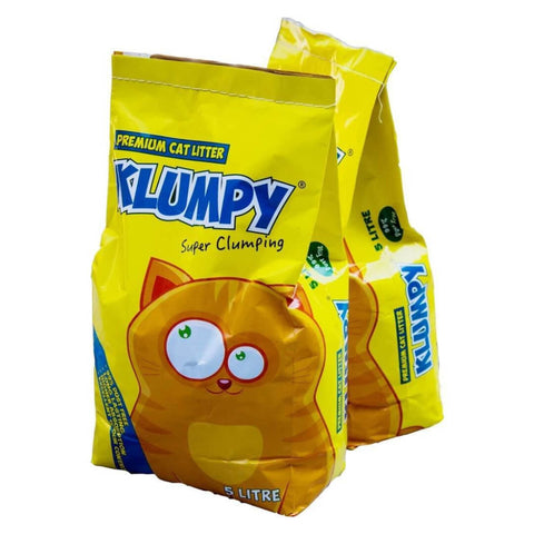 Image of Klumpy Cat Litter, 5L, 16L, cat clay clumping litter, cat EXCELLENT ODOR CONTROL litter available at allaboutpets.pk in pakistan.