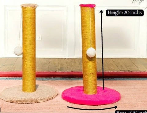 Image of Cat Scratch Post Single Pole With Ball - AllAboutPets.Pk