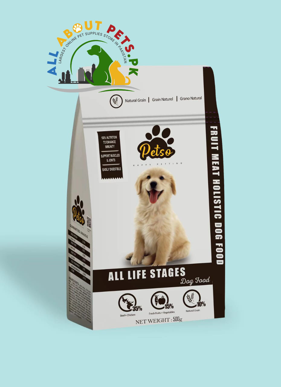 Petso Dog Food 500g – balanced nutrition with proteins, omegas, and vitamins for dogs of all ages