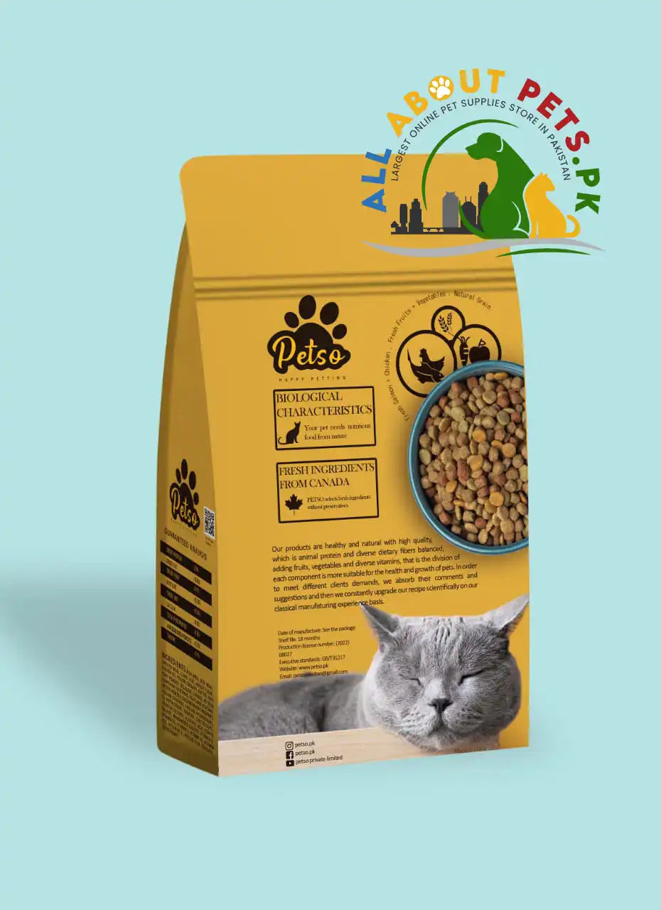 Petso 2kg Cat Food – balanced cat diet with protein, omegas, and vitamins for all life stages