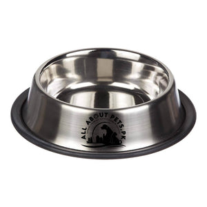 Steel silver feeding bowls for cats & dogs available at allaboutpets.pk in Pakistan