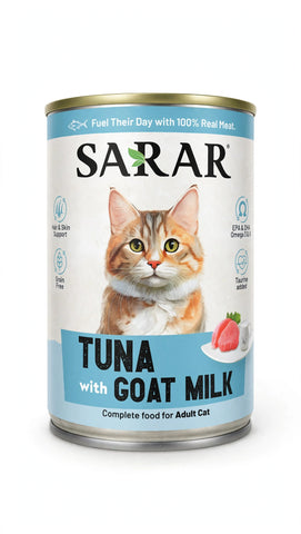 Image of SARAR Tuna with Goat Milk – Complete Food for Adult Cats (400g)