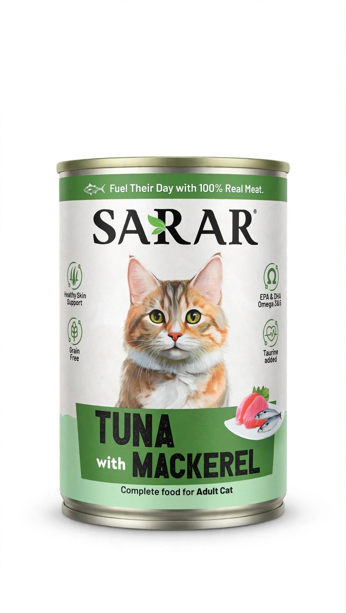 SARAR Tuna with Mackerel – Complete Food for Adult Cats 400G