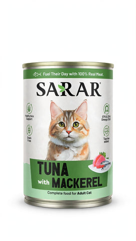 Image of SARAR Tuna with Mackerel – Complete Food for Adult Cats 400G