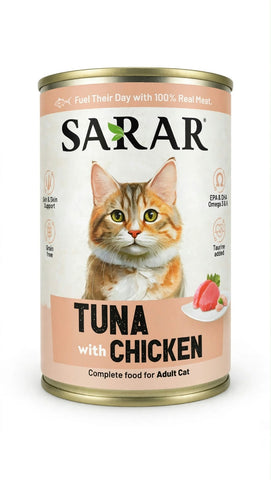 Image of SARAR Tuna with Chicken Complete Food for Adult Cats 400G