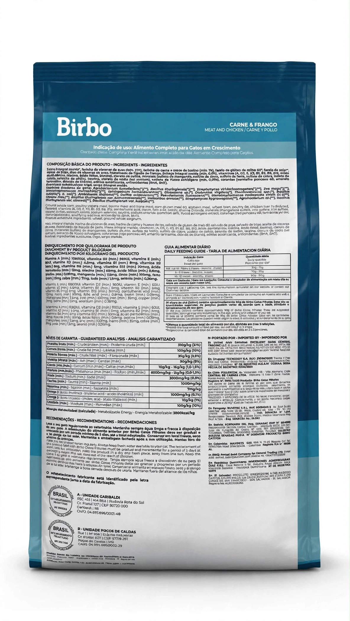 Birbo Premium Kittens Cat Food - Meat & Chicken (Carne & Frango) - 1kg