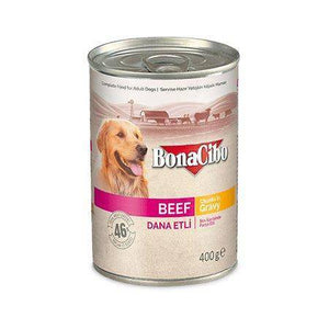 Bonacibo Canned Dog Food Beef Gravy 400g available at allaboutpets.pk